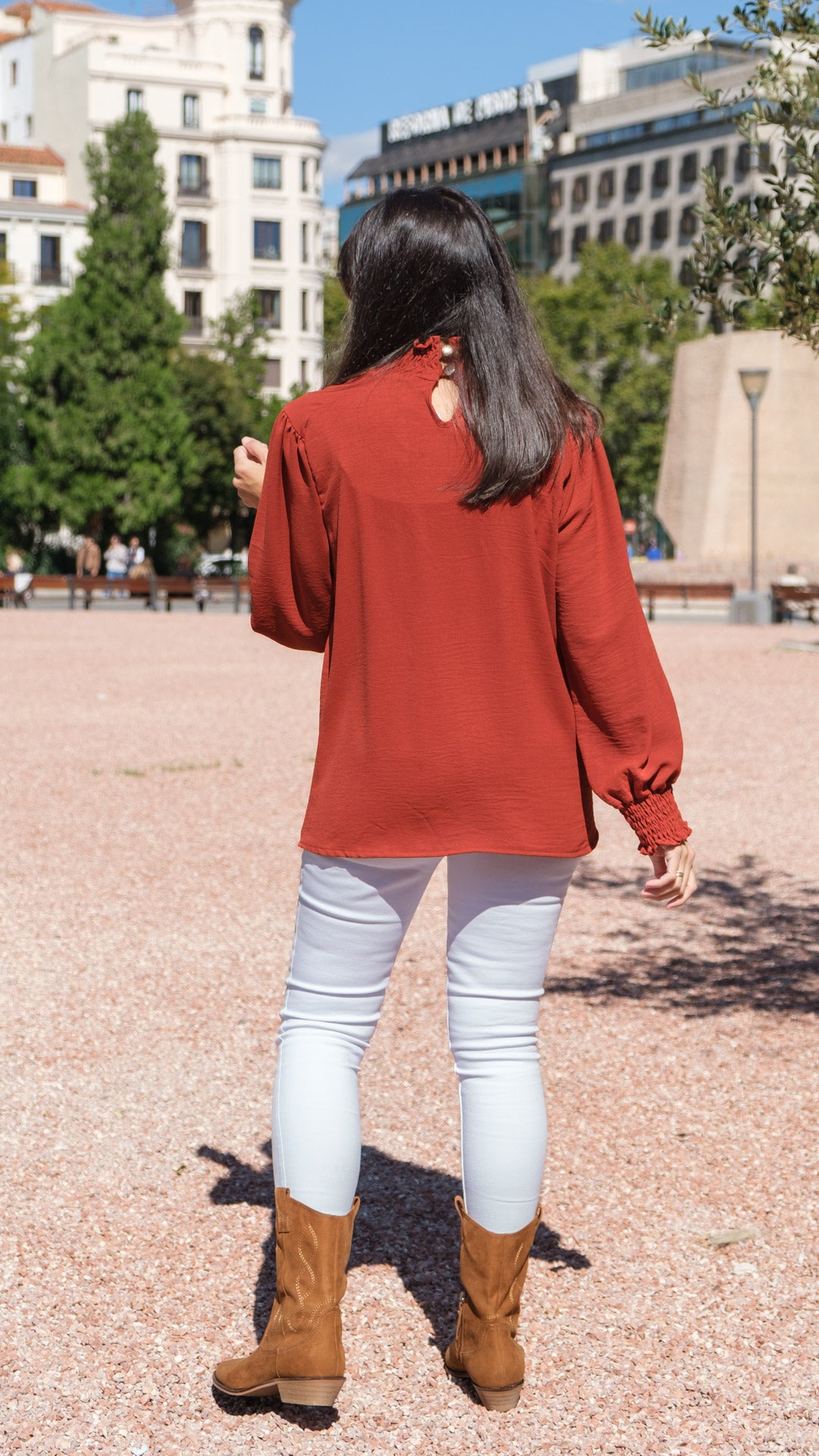 Cintia terracotta blouse