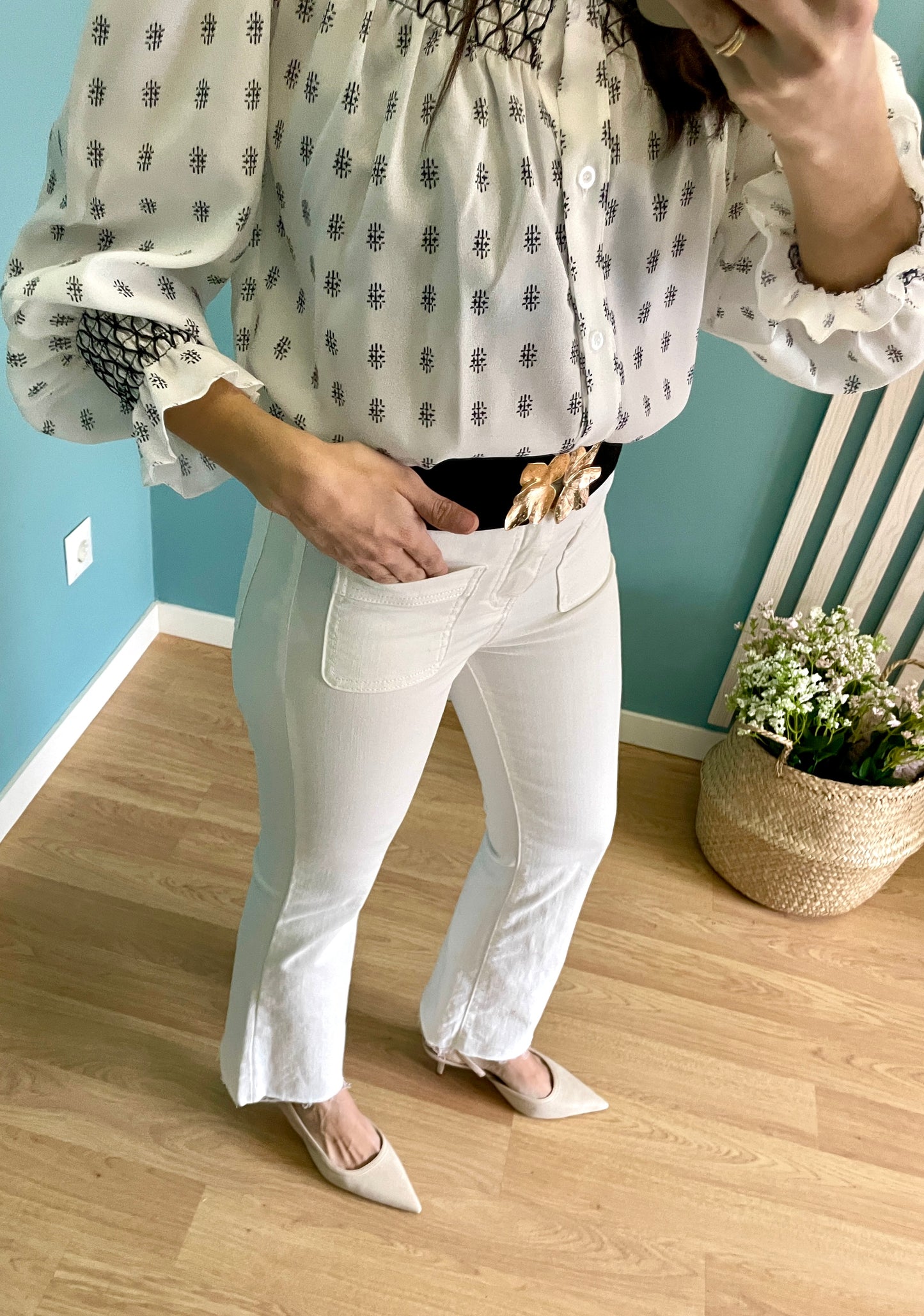 Luisa white cropped pants