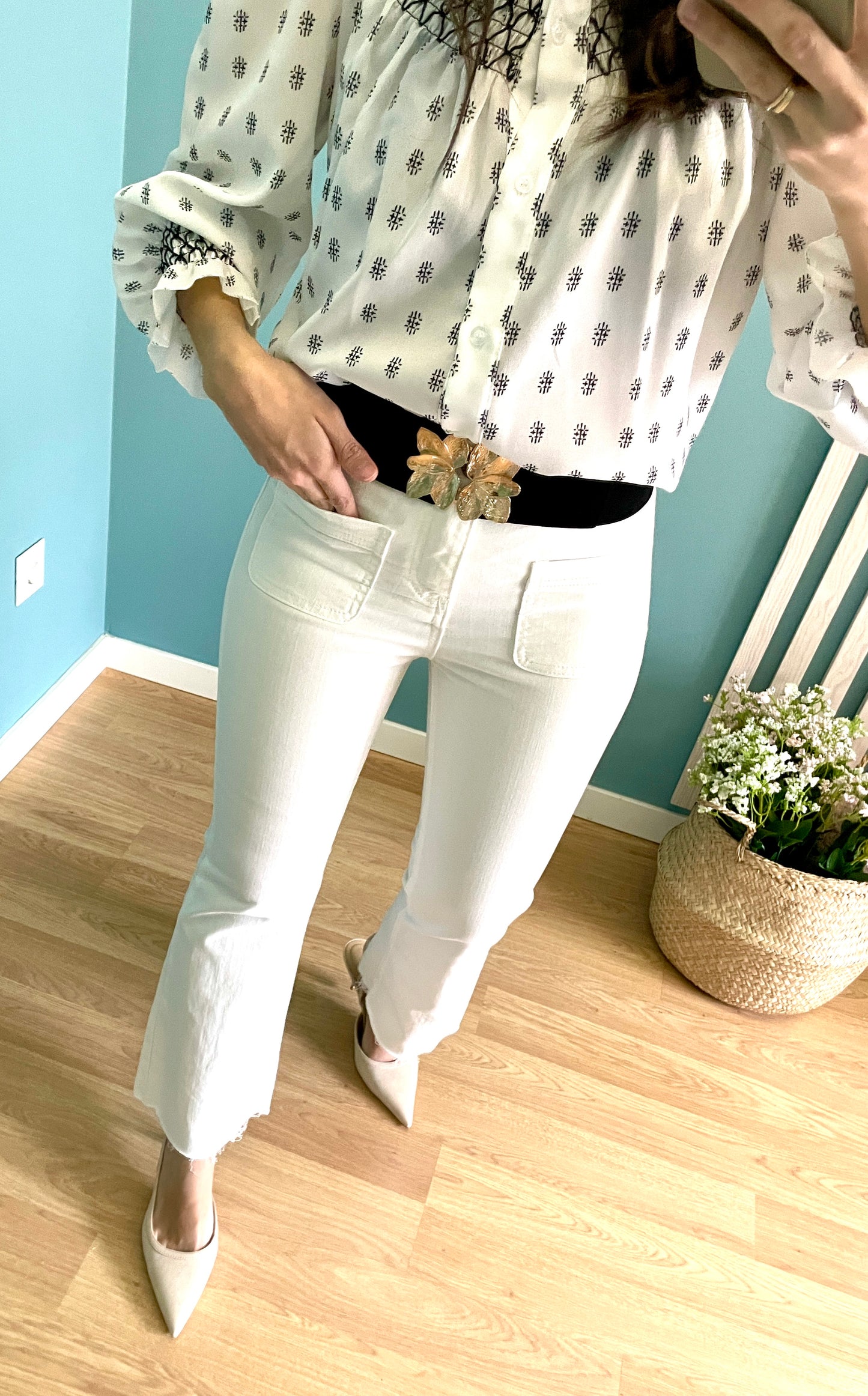 Luisa white cropped pants