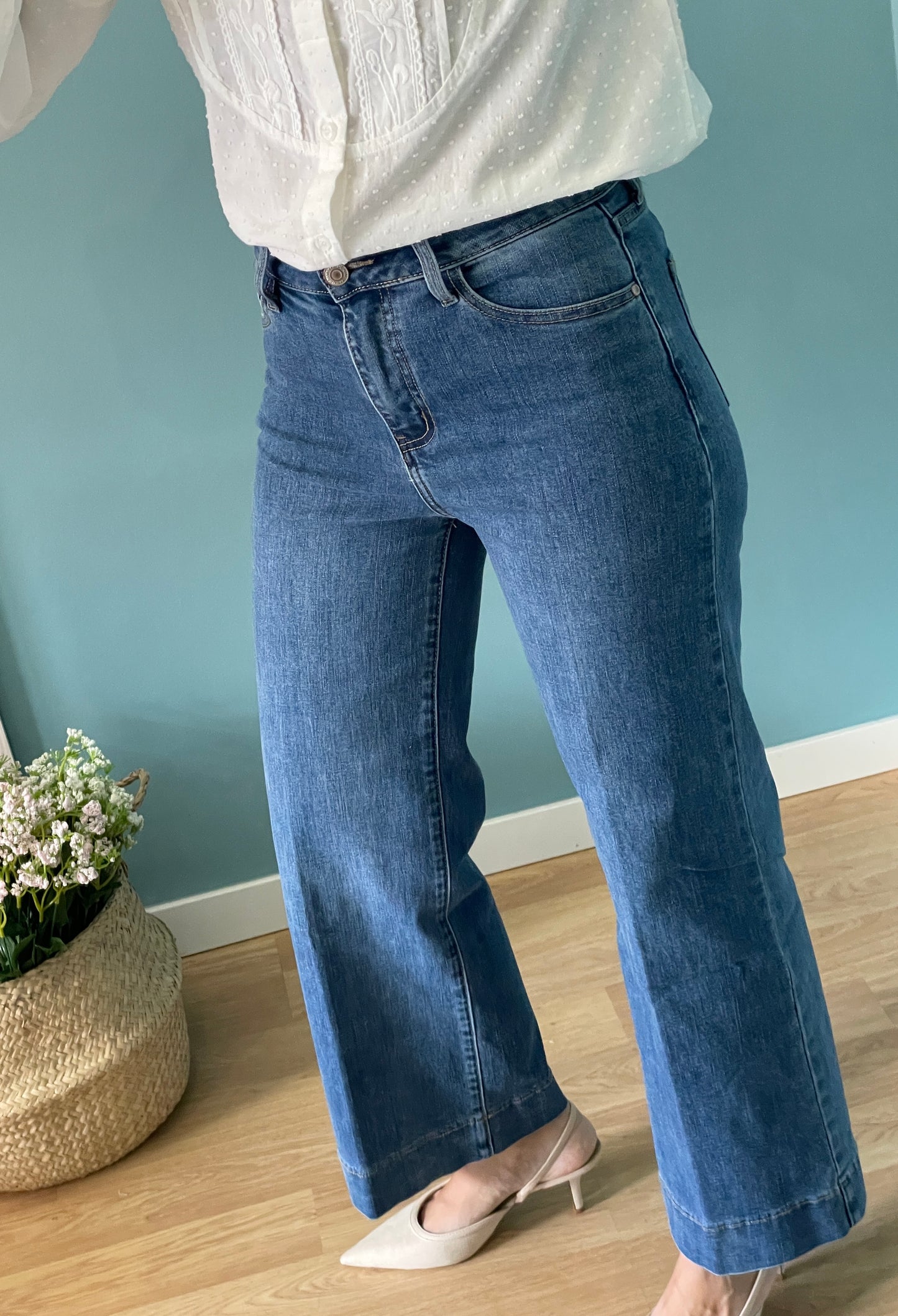 Jeans cropped wideleg