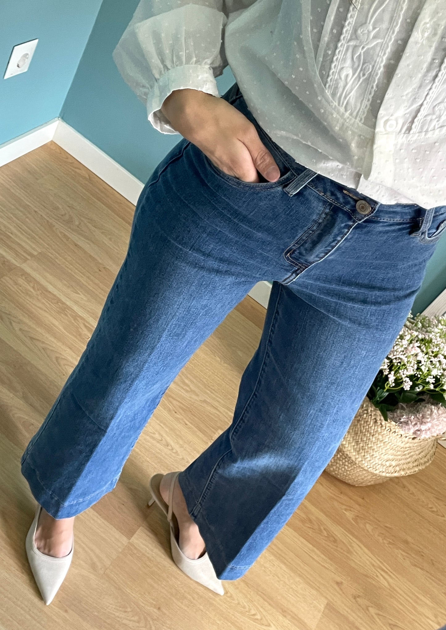 Jeans cropped wideleg