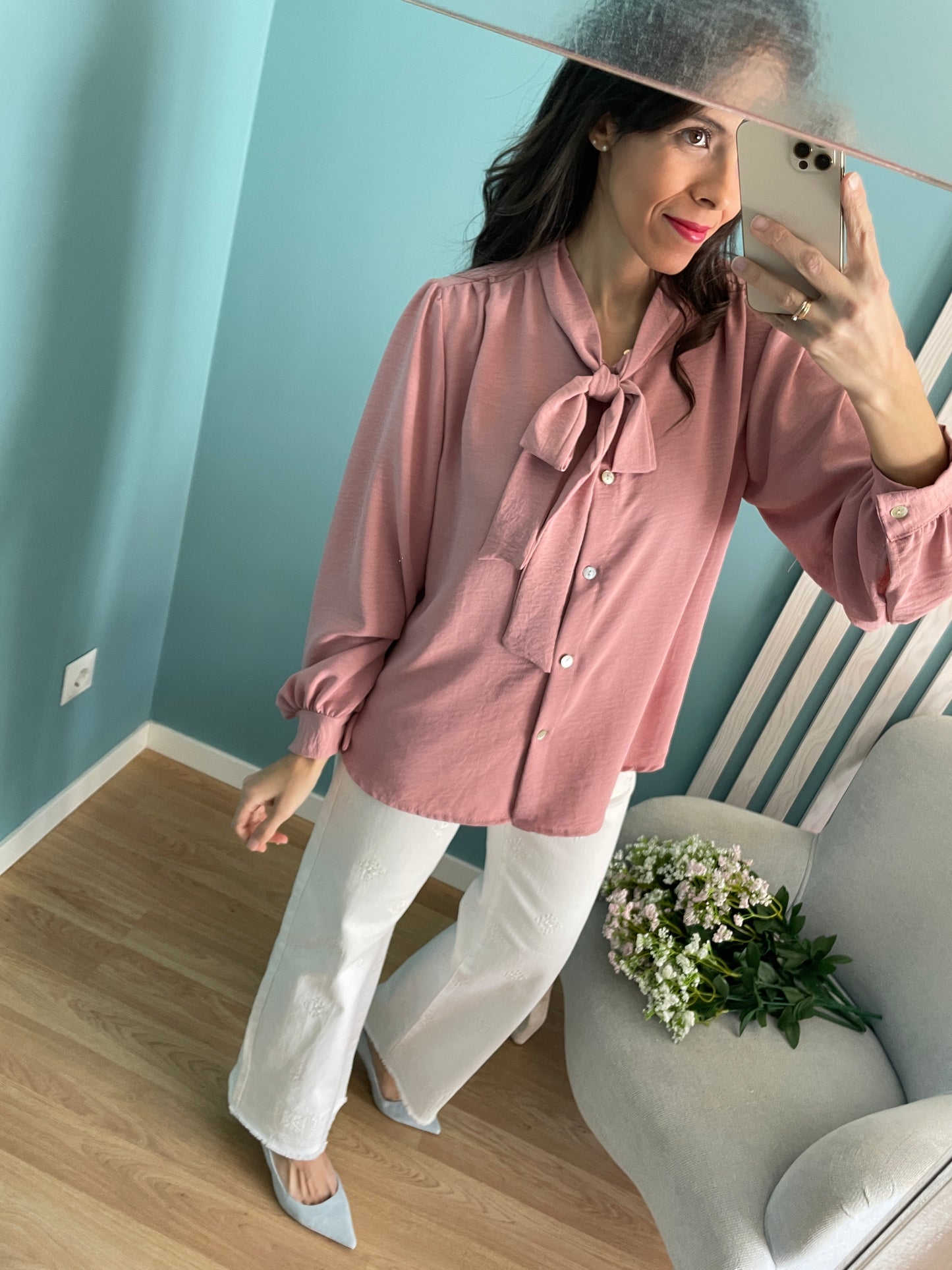 Antique pink Sofia blouse