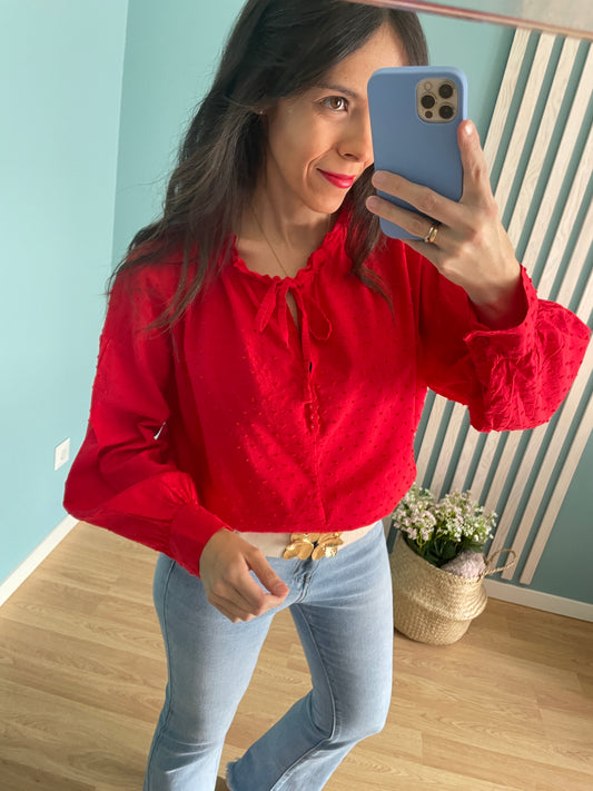 Pilar red blouse