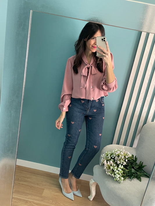 Jeans Corazones rosas