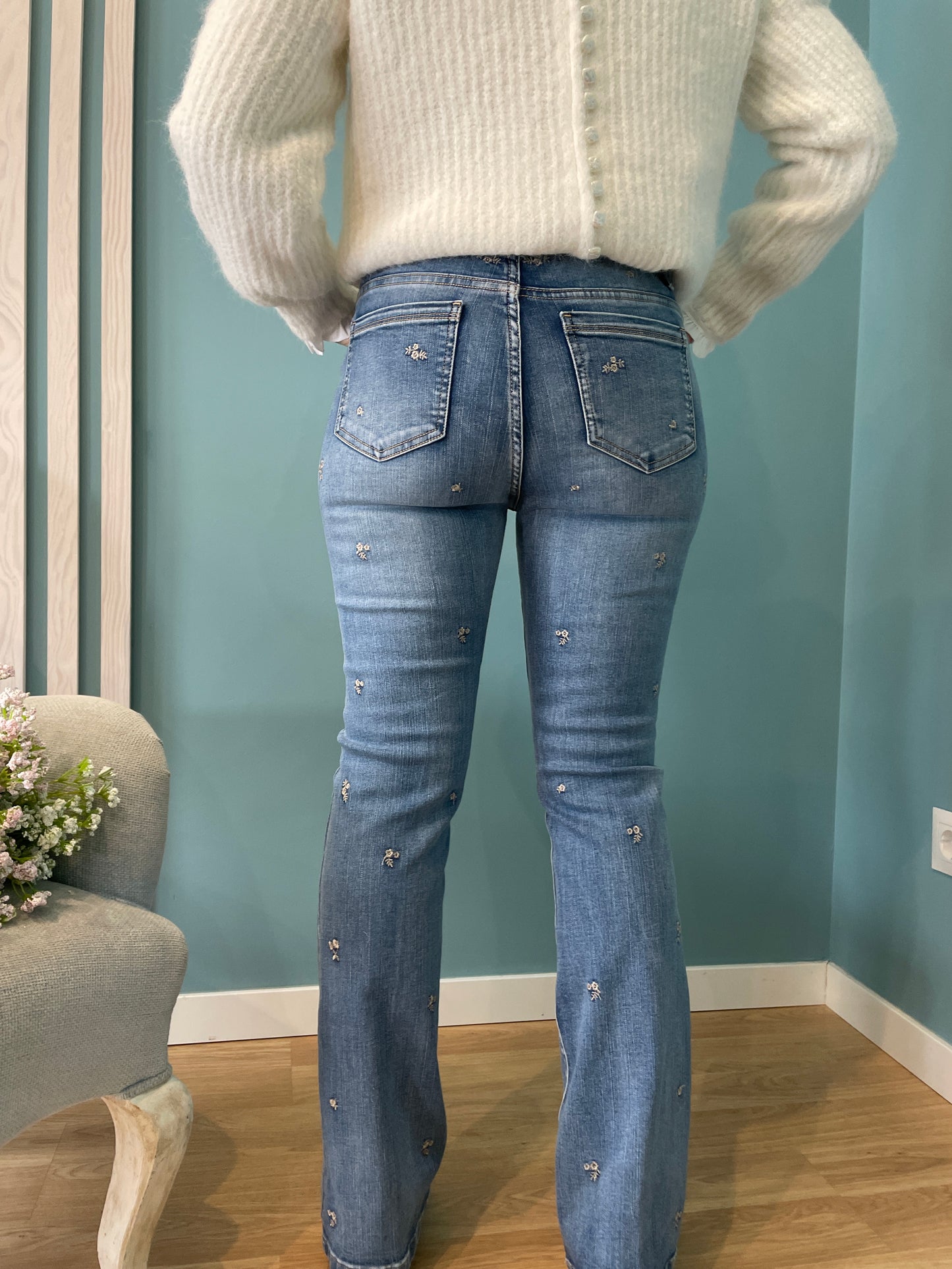 Flower jeans