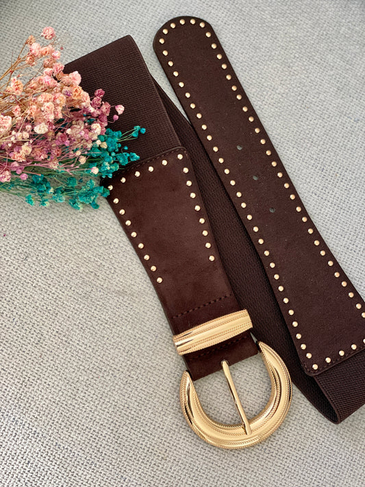 Choco studded belt